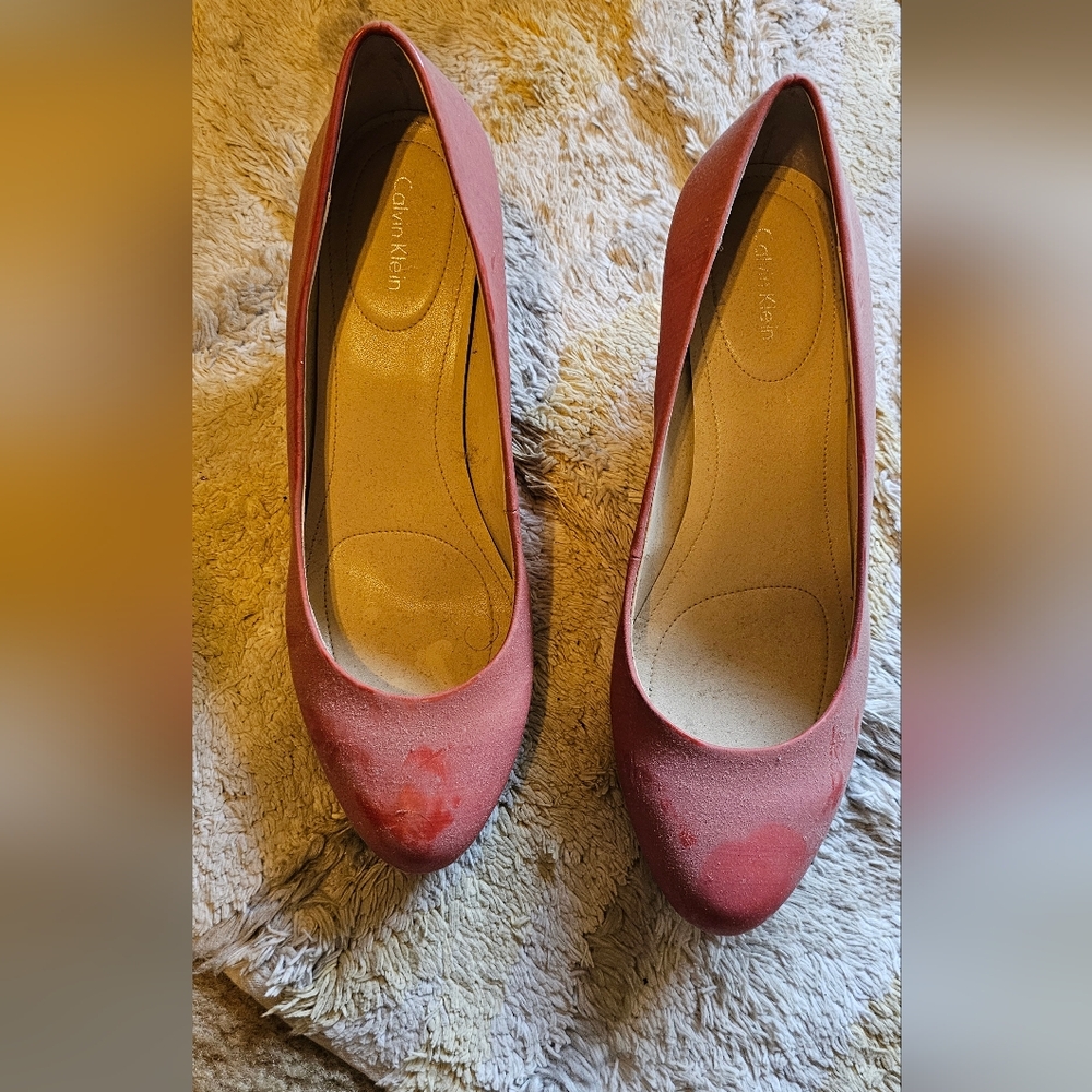 Calvin Klein Orange Wedges Shoes Size 9